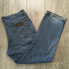 Wrangler Jeans Mens W40 L32 Blue Denim Regular Straight Zip Fly Western