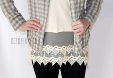 Lace Top Shirt Extender style 1 --Lengthen, layering tank, S-3XLarge, 6 colors