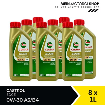 Castrol Edge 0W-30 A3/B4 VW 505 / 502 BMW Longlife MB 229 8x1 Liter = 8 Liter
