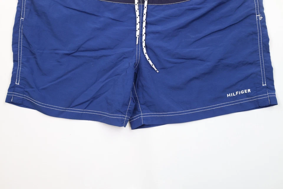 Pantalones Cortos de Natación Vintage Años 90 Tommy Hilfiger Para Hombres XL Deletrear Forrados con Bandera Azul Foto 4 de 4