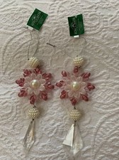 kurt adler 7.5in Acrylic Snowflake Christmas ornaments set of 2