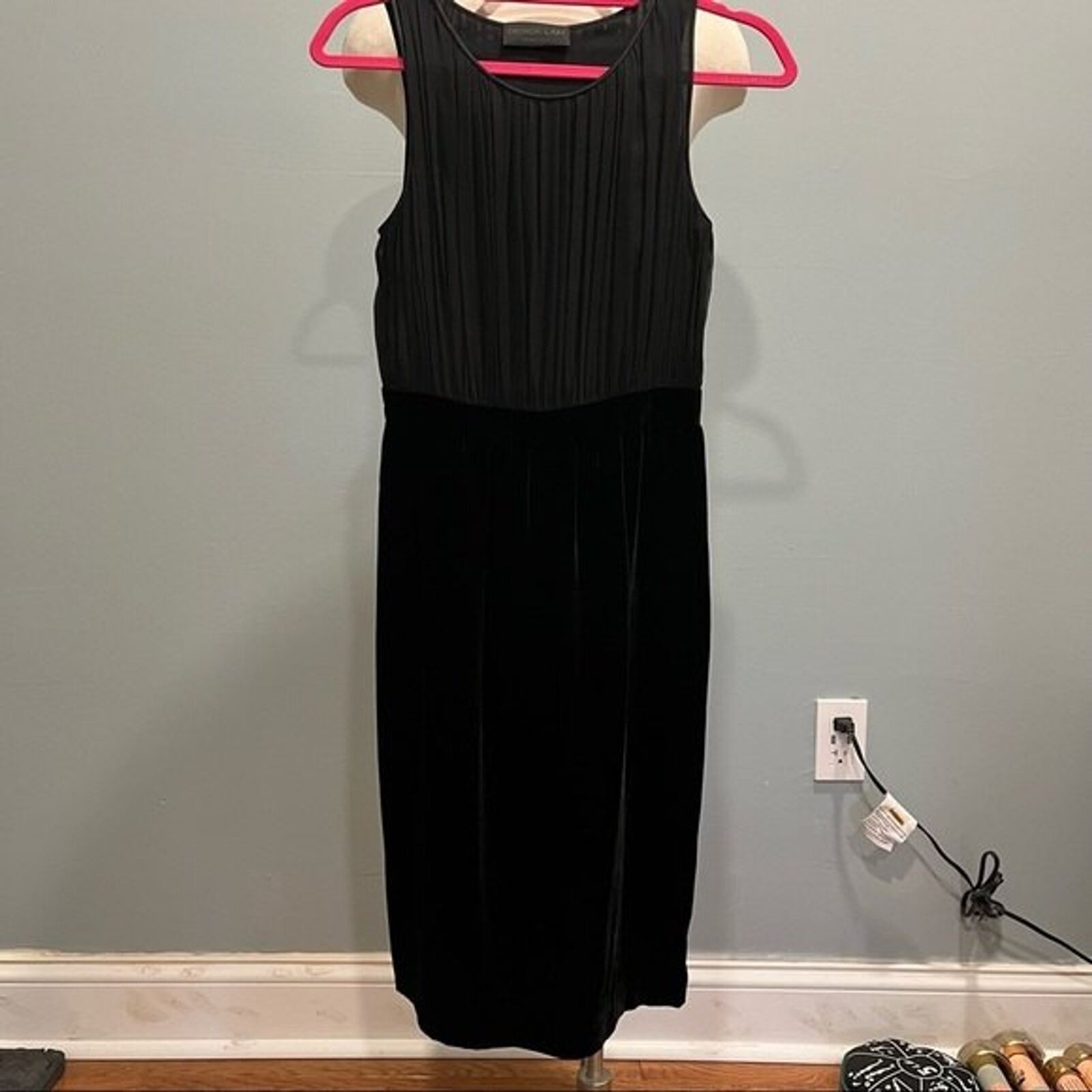 Derek Lam Black Silk & Velvet Sleeveless Dress 2 - image 7