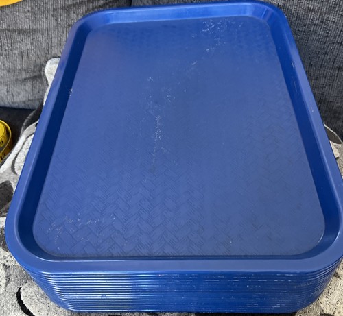 Lot of 17 X Carlisle Yellow Cafeteria Tray Blue Form 16" x 12"