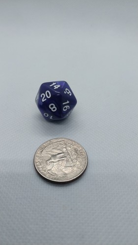 D20 Die For RPGs D&D Purple With Silver Swirl - Picture 5 of 6