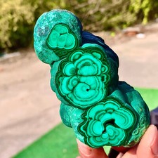 386G Natural glossy Malachite transparent cluster rough mineral sample healing