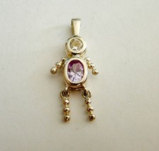 Sterling Silver PURPLE BIRTHSTONE Child Pendant