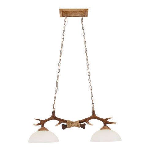 Farmhouse Chandeliers Antlers 2 Lights Dining Room Kitchen Island Pendant Lights - Picture 13 of 23