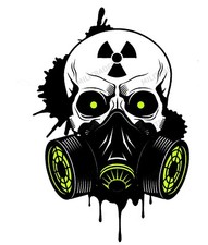 Skull With Gas Mask Biohazard Self-adhesive Vinyl Decal V-6