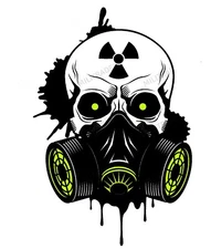 Skull with Gas Mask Biohazard Self-adhesive Vinyl Decal V-6