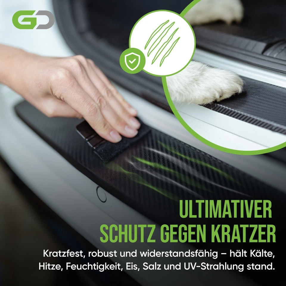 Protector de borde de carga adecuado para VW Passat B7 Variant 2010 - 2014 protección de pintura de carbono - Imagen 2 de 4