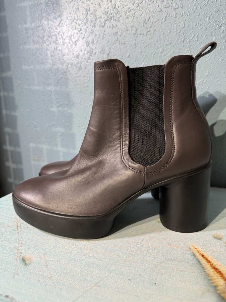 Brown Ecco Shape 35 Block Ankle Boot Ecco Shape Sculpted Motion