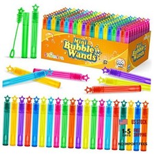 200 Pieces Mini Bubble Wands - Bulk in 10 Colors - 200pcs