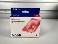 Epson 54 Red Ink Cartridge T054720 Genuine OEM New Sealed 08/2022