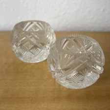 Set of 2 Vintage Salt Dips/Cellars, Pressed Glass, Formal Pieces