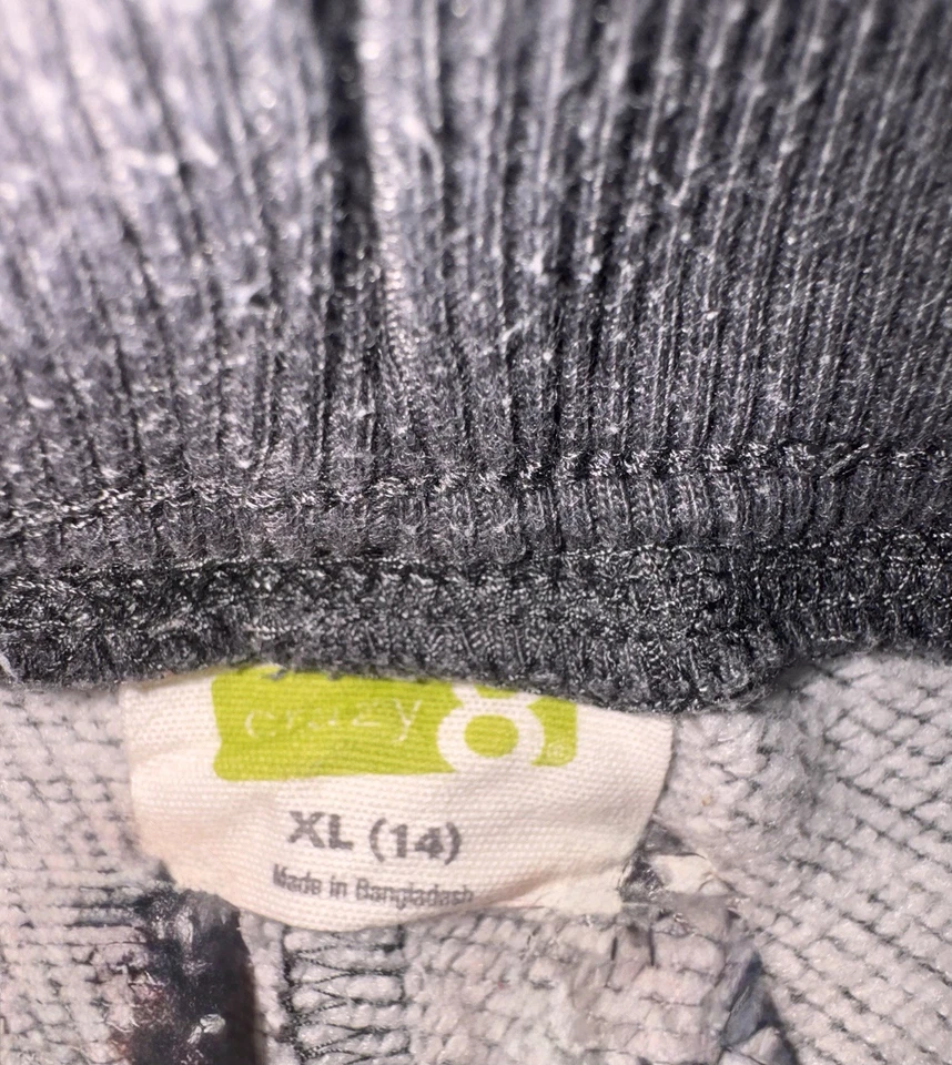 Boys XL 14 Crazy 8 Heather Gray Jogger With Neon Orange Drawstring - Image 3 of 4