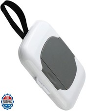 Gray Travel Wipe Holder, Wipes Dispenser, Travel Wipes Case, Reusable Wet Wip