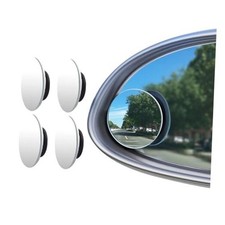 Round Blind Spot Car Mirror, 2" HD Glass Wide Angle Convex Mirror with 4PCS