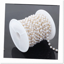 32.8 Feet of 4mm Pearl Beading Chain for Jewelry Making