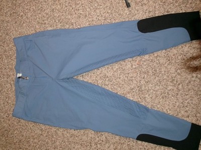 Dover Saddlery Equestrian Riding Mid Rise Pants Blue gray 34