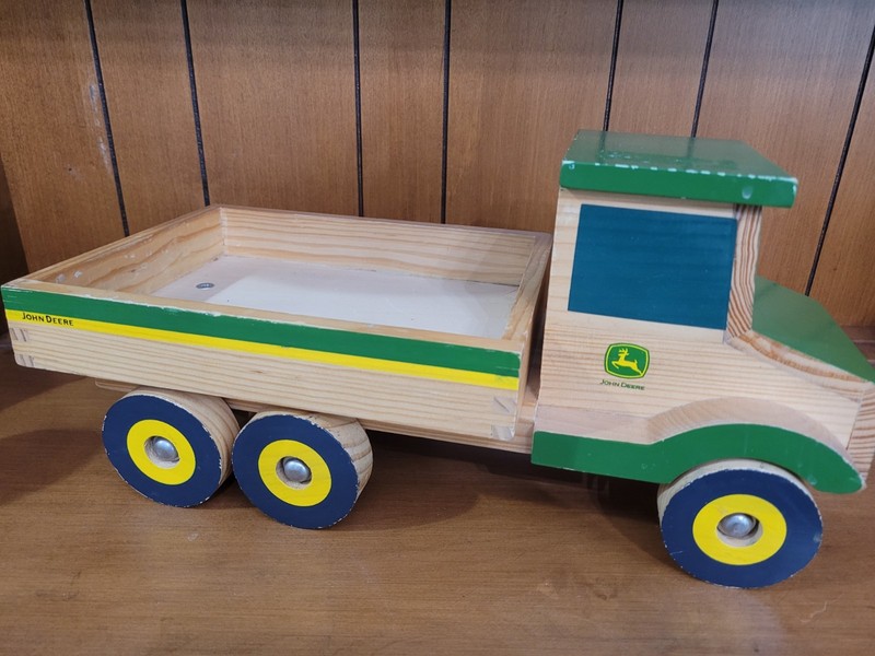 Learning Curve John Deere Wooden Flat Bed Dump Truck
