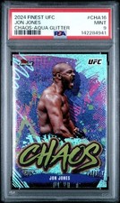 2024 Topps Finest UFC: JON JONES (#CHA16) Chaos, Aqua Glitter PSA 9