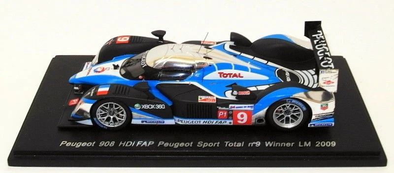 Spark 1/43 Scale 43LM09 - Peugeot 908 HDiFAP Peugeot Sport Total 1st #9 LM 2009 - Image 3 of 4