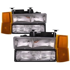 Headlamps Pair 8 Pc Set Fits 94-99 Chevrolet Truck Pickup Stock Ck Suburban