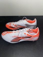 Puma Ultra 5 Match FG/AG Soccer cleat, White/Black/Orange Size 9.5 90 Retail