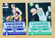  Bob Cousy/Jerry West 2009-10 Panini Legends of the Game #9/#1 2-Card Lot