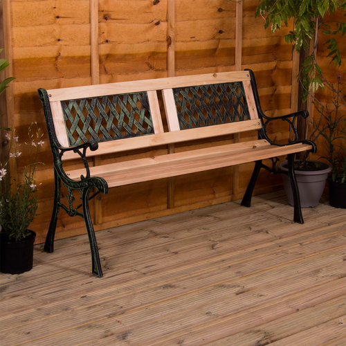 Gartenbank Twin Cross 3 Sitzer Holz Outdoor Terrasse Park Sitzmöbel - Bild 1 von 12