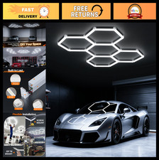 Ultra Bright Hexagon Garage Lights 168W - 5 Grids Honeycomb LED Light 6500K