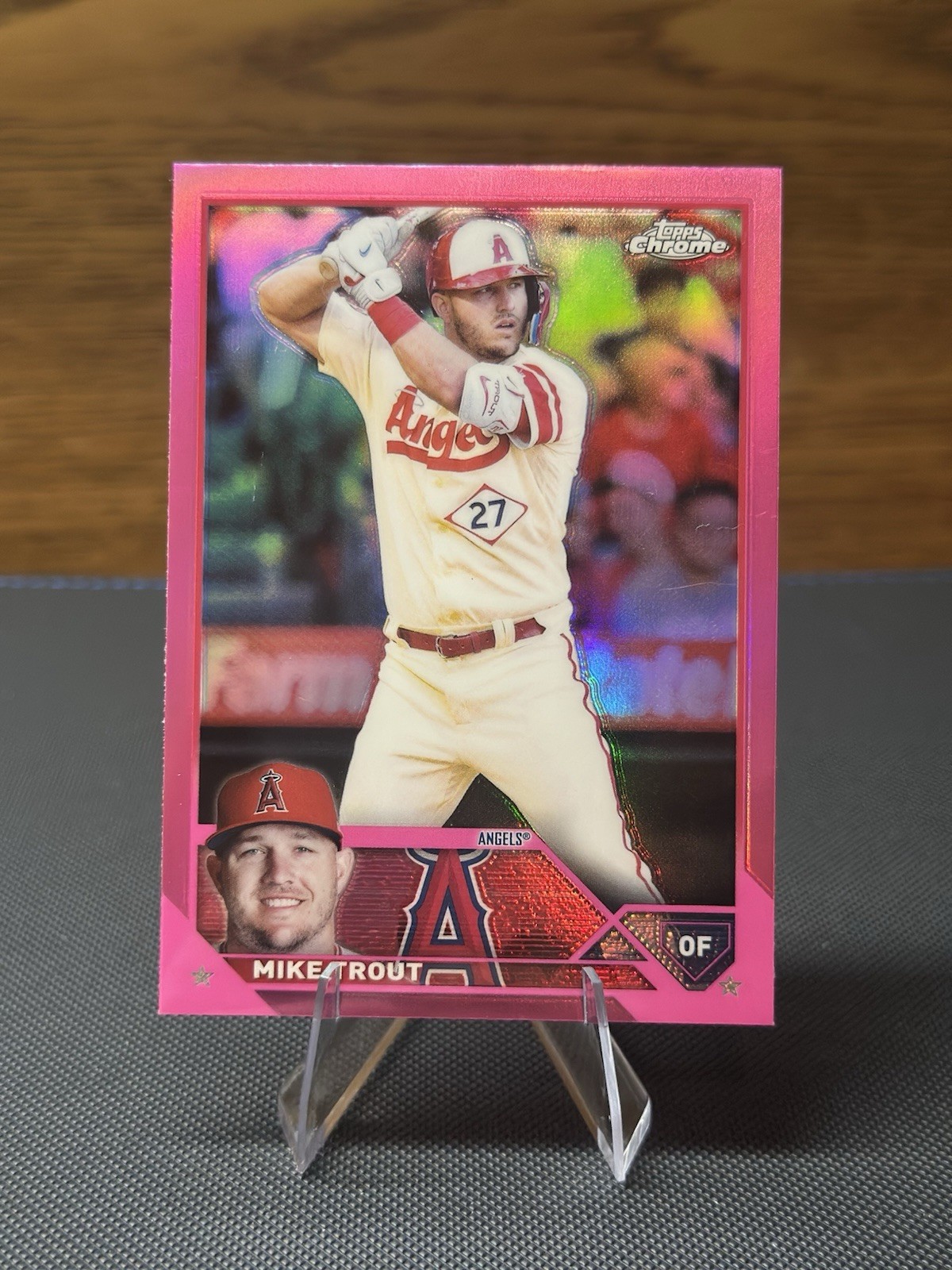 2023 Topps Chrome - Mike Trout #27 Pink Refractor