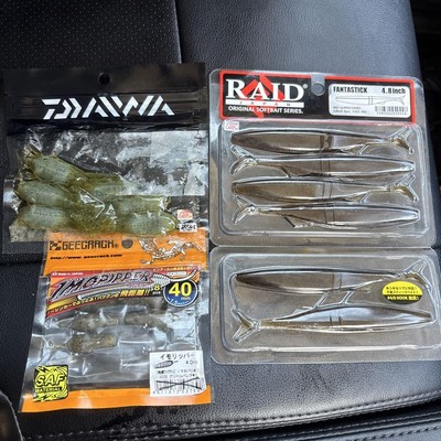 Raid Fantastick 4.8'' Soft Worm Set with GEECRACK & Daiwa Imori Ripper