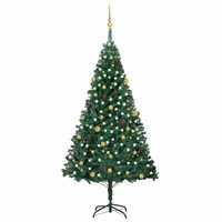 Weihnachtsbaum KüNstlich Mit Beleuchtung Und Kugeln GrüN 240 Cm