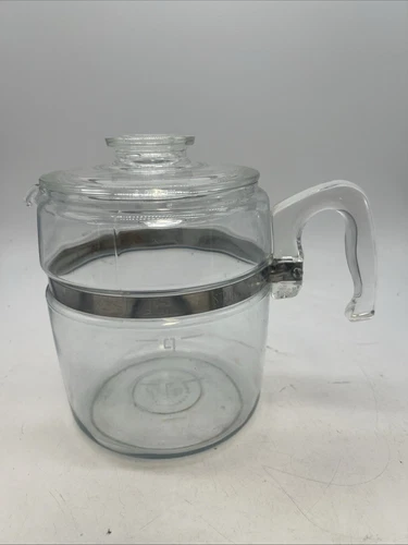 Vintage Pyrex Flameware Glass Percolator 9 Cup Coffee Pot 7759 Carafe & Lid Only