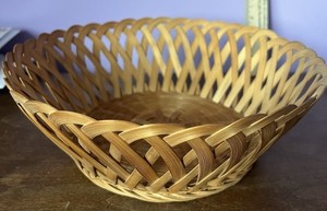 Woven Wicker Cane Bamboo Basket Round Circular Bowl Wall Decor Boho