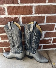 Vintage Tony Lama Antelope Leather Western Cowboy Boots USA Size W7 5.5C 8056