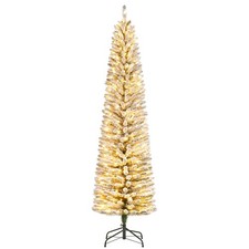Pencil Pre-Lit Christmas Tree 6ft/7.5ft/9ft w/ LED Lights  Foldable Stand