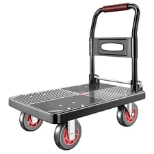 Upgraded Foldable Push Cart Dolly | 660 lbs. Capacity Moving Platform Hand Tr...