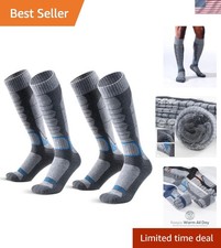 Merino Wool Ski Socks for Men, Women  Youth - Over-the-Calf Full Cushion The...