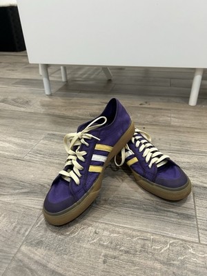 Adidas Wales Bonner Nizza Sneakers Purple Yellow Gum Sole Mens 12.5 Rare Collab