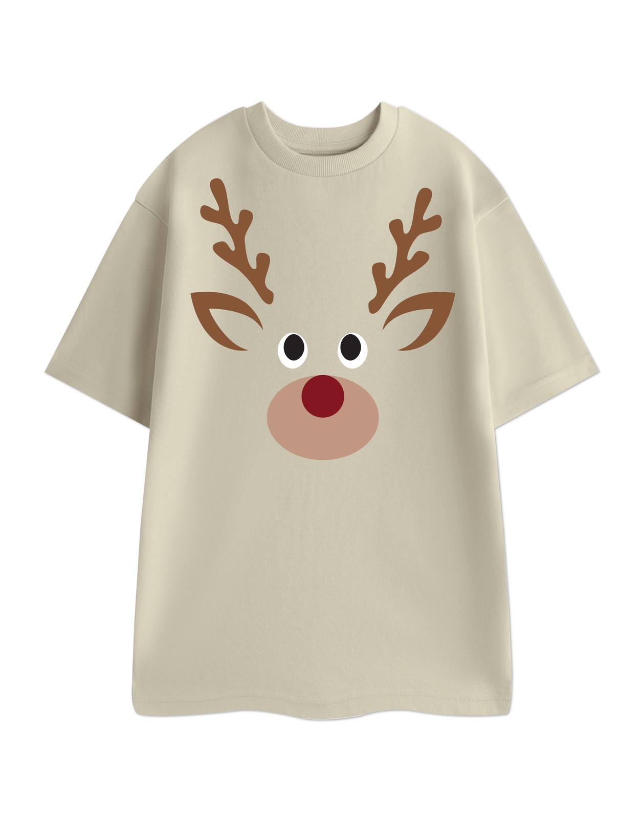 Show Me The Merch Beige Reindeer Kurzrmeliges T-Shirt Unisex Erwachsene 6090₽