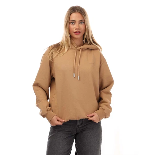 OFF WHITE Felpa donna con cappuccio bianco sporco diagonale pullover regolare marrone