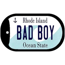 Bad Boy Rhode Island Novelty Metal Dog Tag Necklace 2" x 1"
