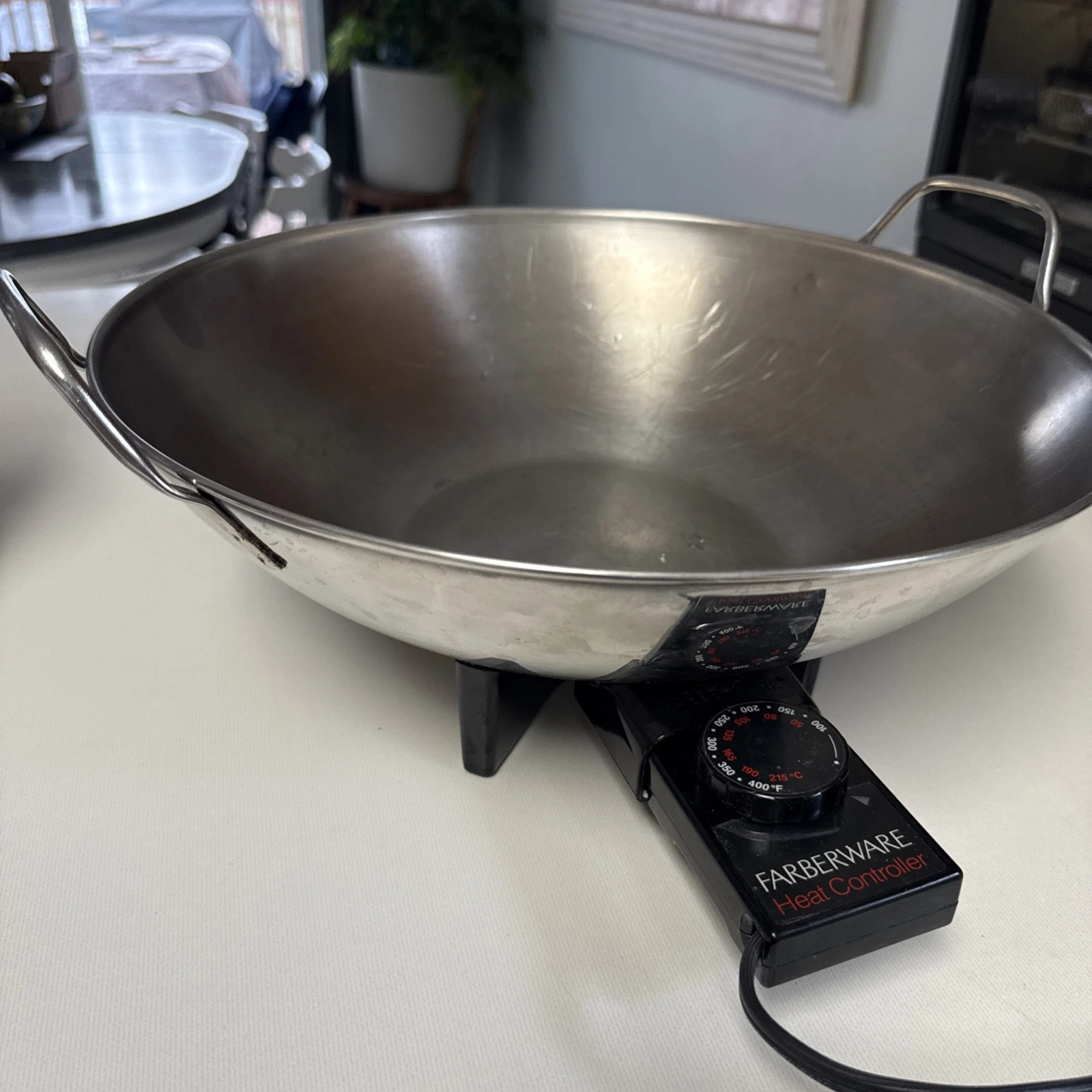 Vintage Farberware Stainless Steel Model #343A Electric Cooking Wok USA Tested