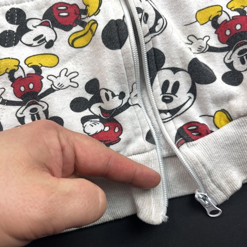 Disney All-Over Mickey Mouse Vintage White Hoodie Zip Up Jacket Youth Size XL - Picture 7 of 21