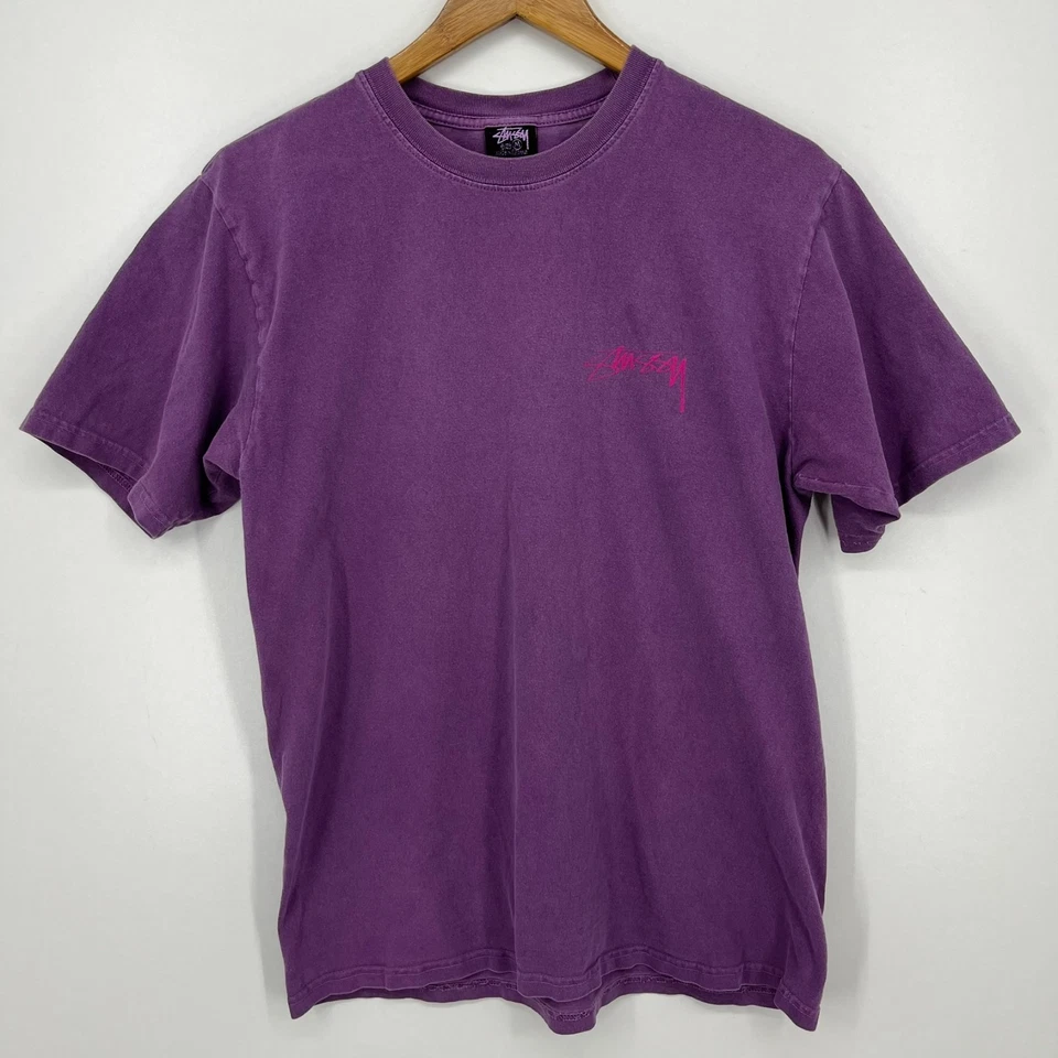 Camiseta Stussy Sphinx Pig Para Hombre Talla M Púrpura Manga Corta Cuello Redondo Logo Algodón Foto 2 de 4