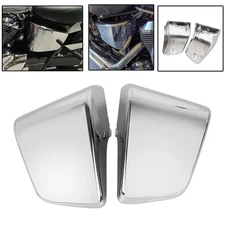 Left & Right Chrome Battery Side Covers For Honda Shadow ACE 750 VT750C VT750CD