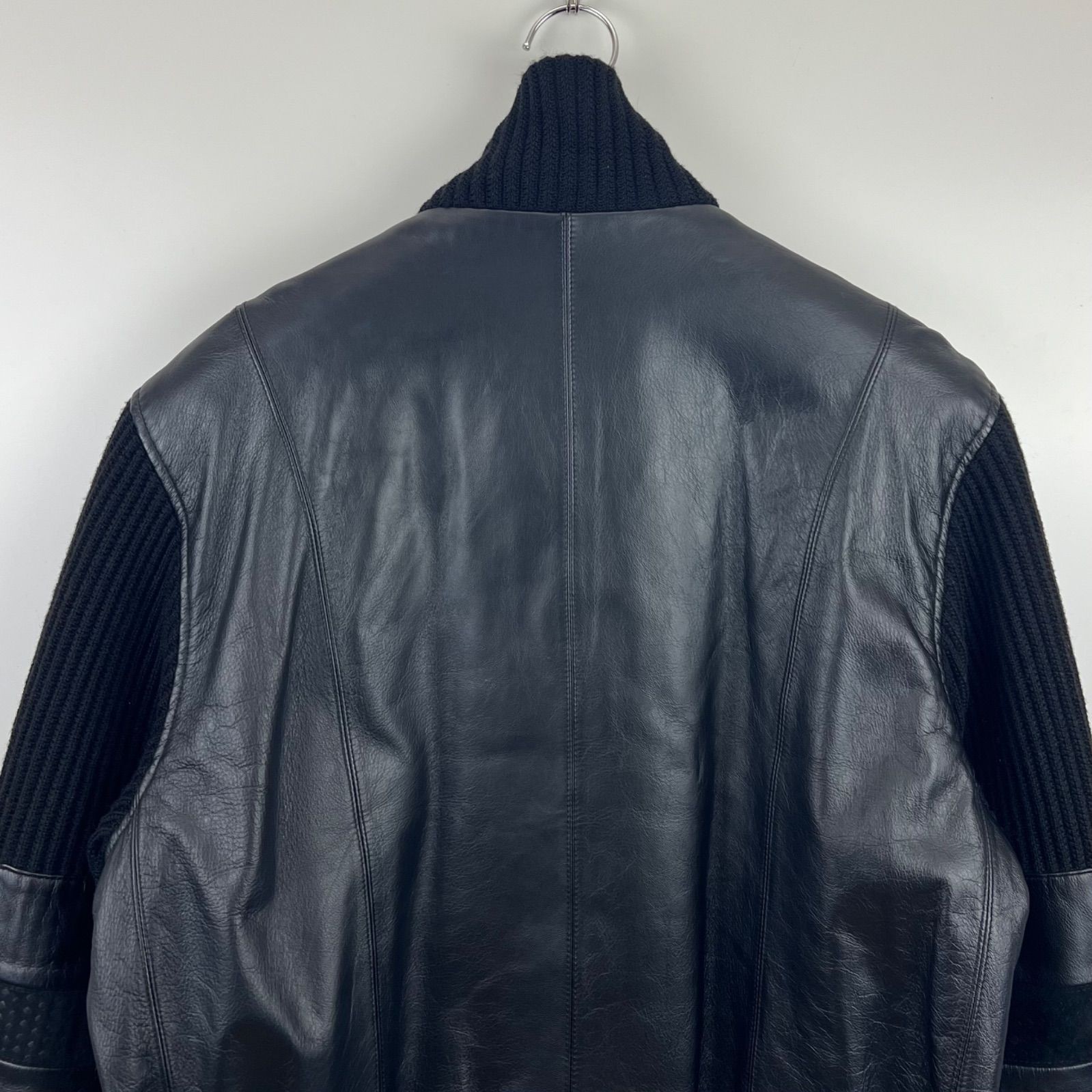 Balmain Paris Leather Patch Wool Jacket Black M 2… - image 12
