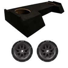 Kicker Bundle Fits 19-25 Dodge Ram Crew Cab 43C104 10" Subwoofer Dual Sub Box
